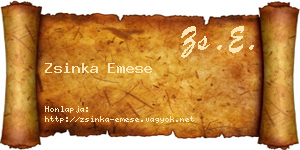 Zsinka Emese névjegykártya