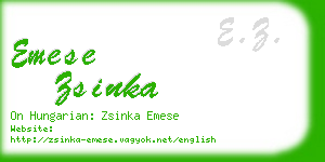 emese zsinka business card